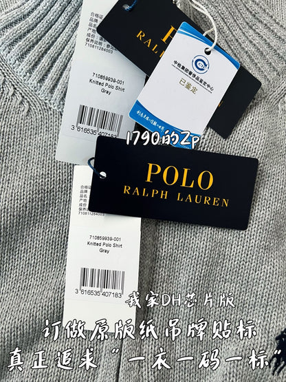 TJ셀러 /  랄프 로렌 반하이넥 자수 장식 니트
