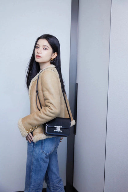 백경공장 / 셀린느 트리엄프 박스백 블랙 소가죽 실버 하드웨어