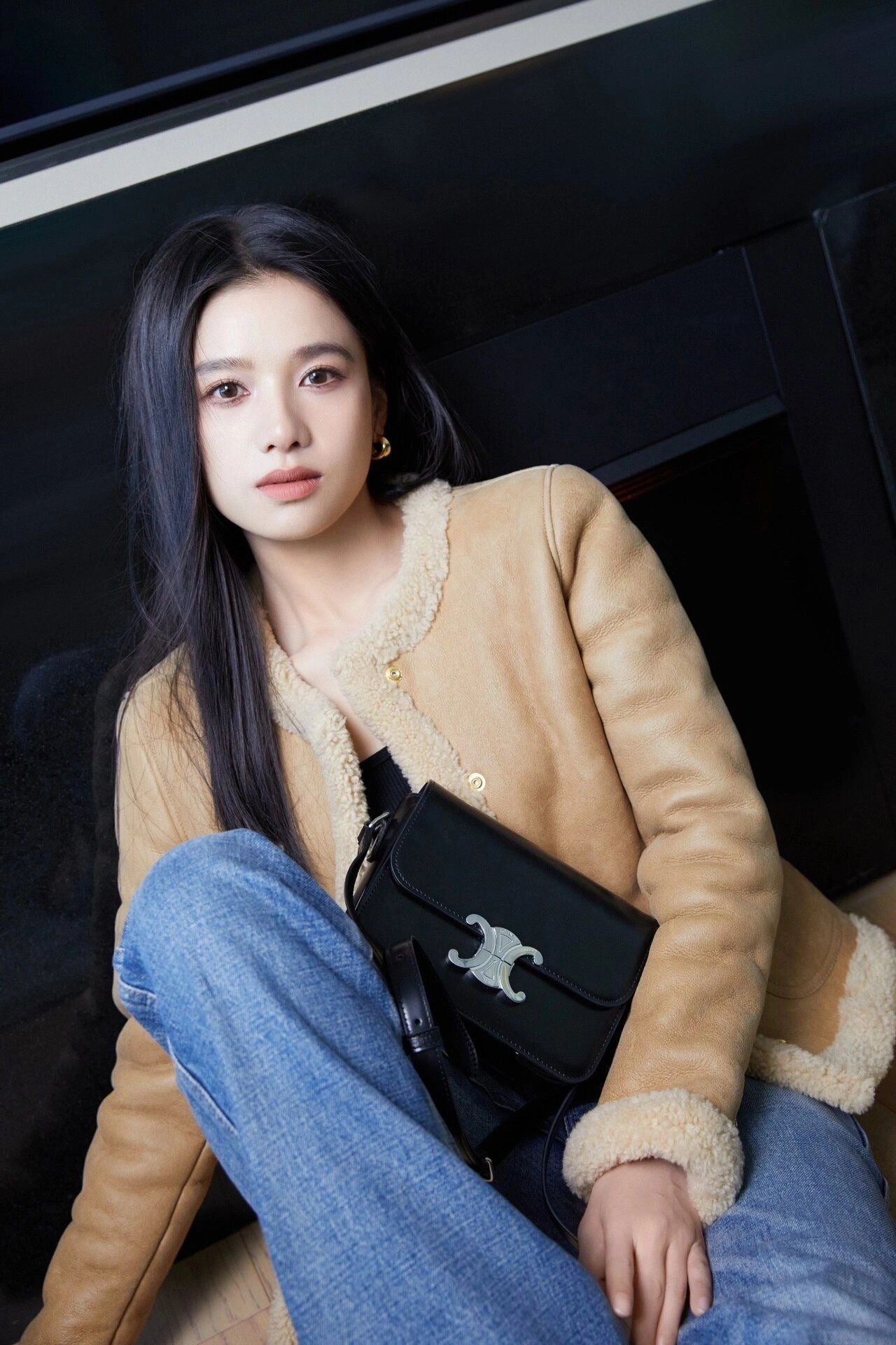 백경공장 / 셀린느 트리엄프 박스백 블랙 소가죽 실버 하드웨어