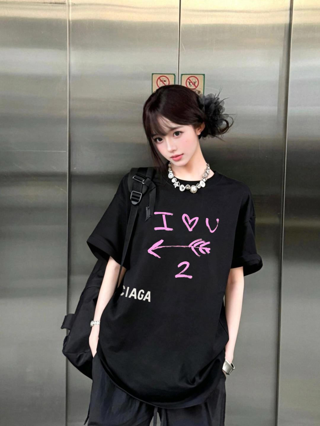 GTR / 발렌시아가 라운드넥 반팔 티셔츠
